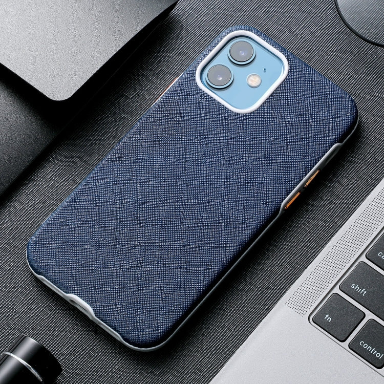 For iPhone 12 mini Business Cross Texture PC Protective Case