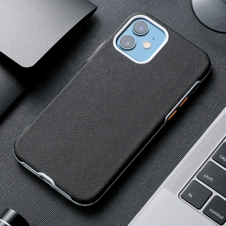 For iPhone 12 mini Business Cross Texture PC Protective Case