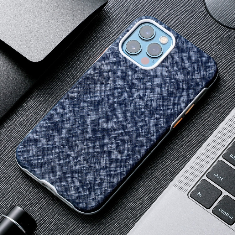 For iPhone 12 / 12 Pro Business Cross Texture PC Protective Case