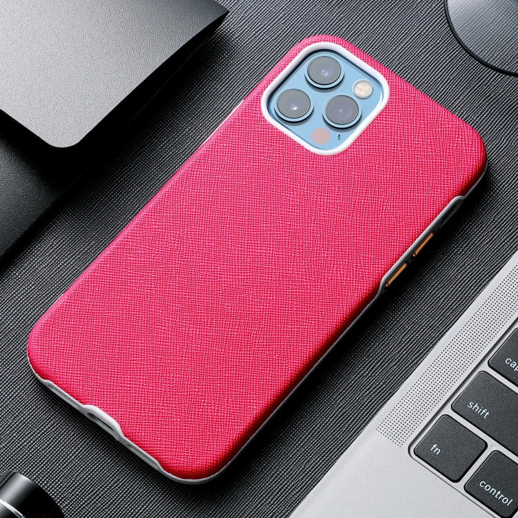 For iPhone 12 Pro Max Business Cross Texture PC Protective Case