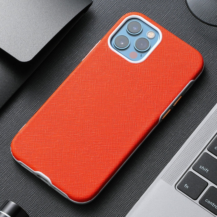 For iPhone 12 Pro Max Business Cross Texture PC Protective Case