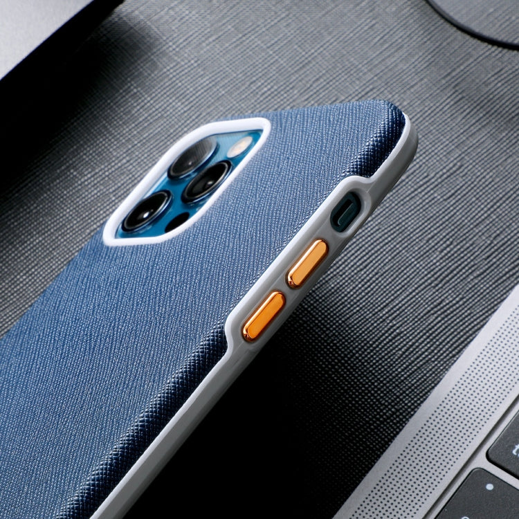 For iPhone 12 Pro Max Business Cross Texture PC Protective Case