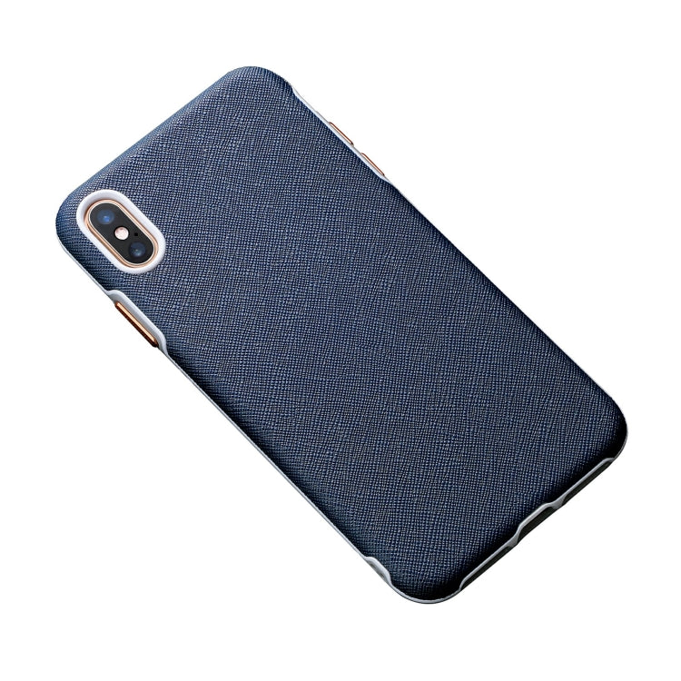 For iPhone X / XS Business Cross Texture PC Protective Case