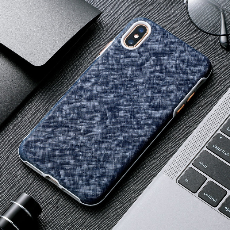For iPhone X / XS Business Cross Texture PC Protective Case