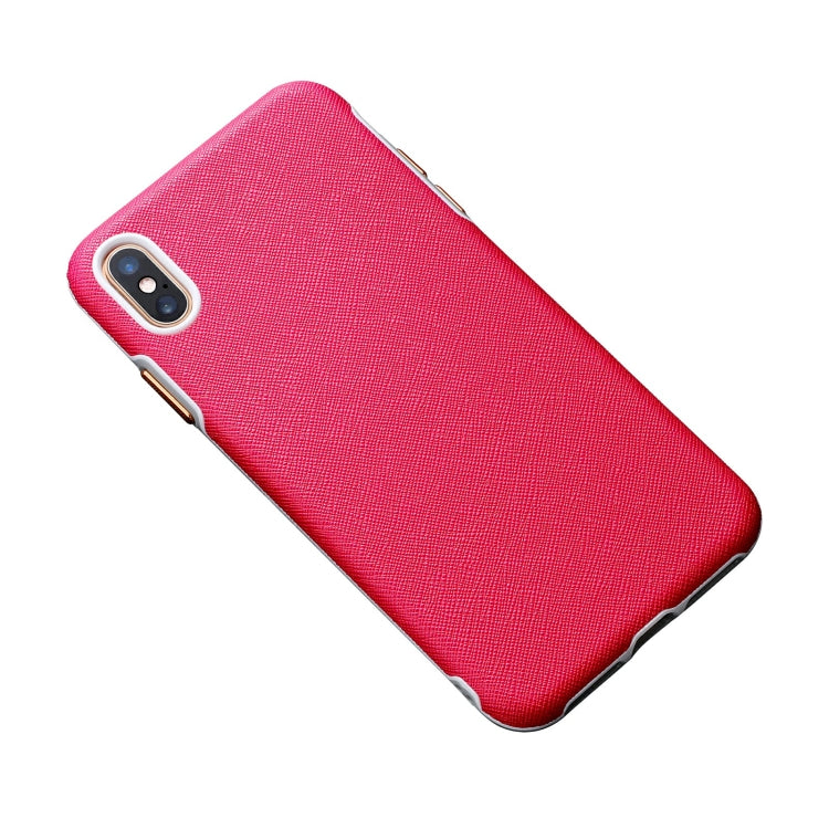 For iPhone X / XS Business Cross Texture PC Protective Case