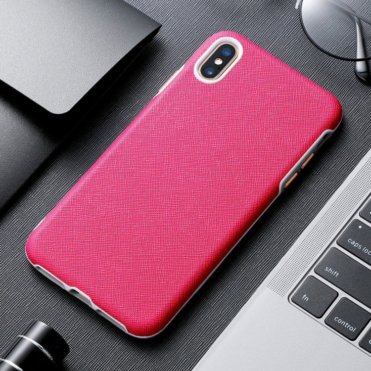 For iPhone X / XS Business Cross Texture PC Protective Case