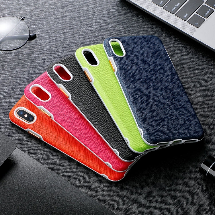 For iPhone X / XS Business Cross Texture PC Protective Case