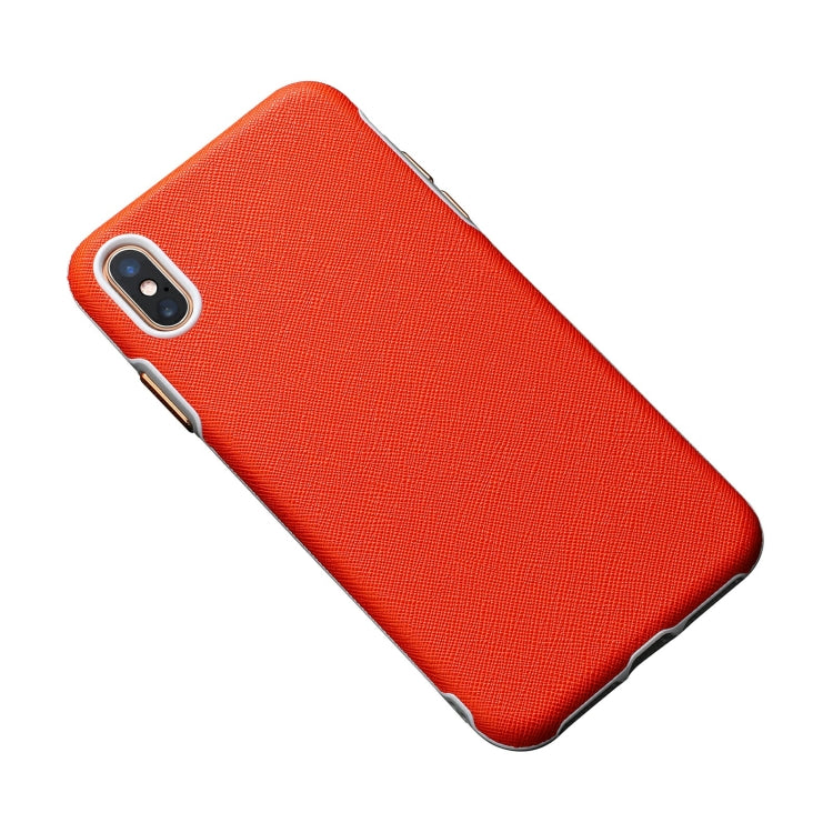 For iPhone X / XS Business Cross Texture PC Protective Case