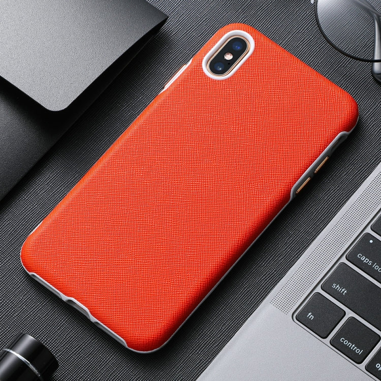 For iPhone X / XS Business Cross Texture PC Protective Case