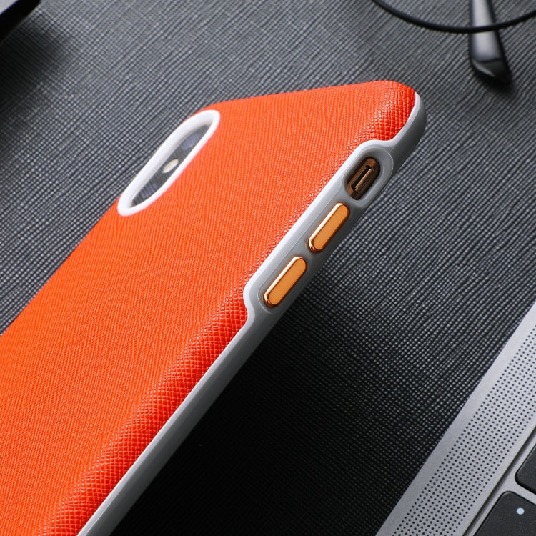 For iPhone X / XS Business Cross Texture PC Protective Case