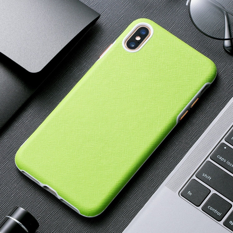 For iPhone X / XS Business Cross Texture PC Protective Case