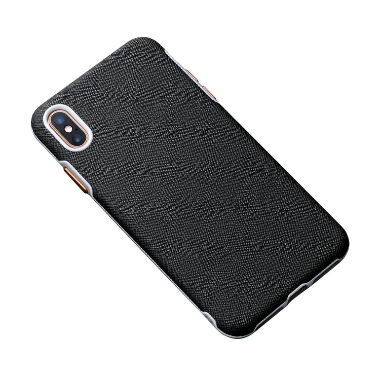 For iPhone X / XS Business Cross Texture PC Protective Case