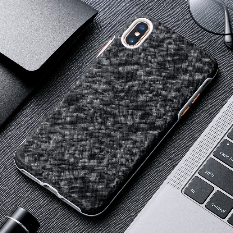 For iPhone X / XS Business Cross Texture PC Protective Case