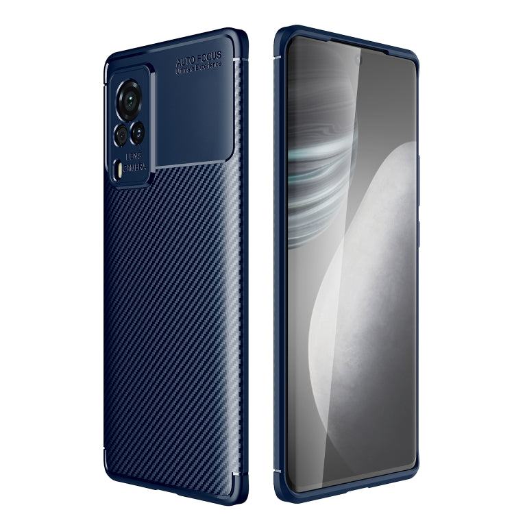 For vivo X60 Pro (Global Official Version) Carbon Fiber Texture Shockproof TPU Case