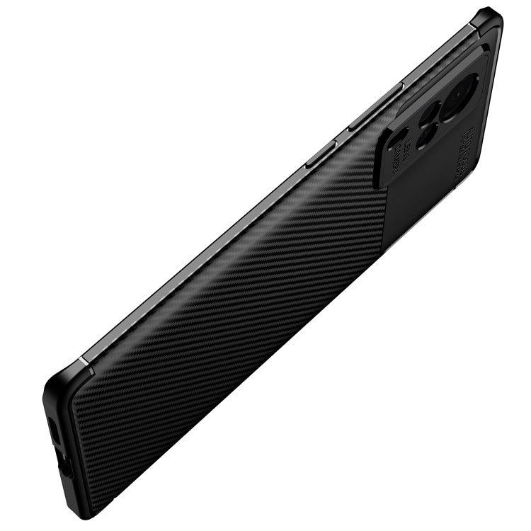 For vivo X60 Pro (Global Official Version) Carbon Fiber Texture Shockproof TPU Case