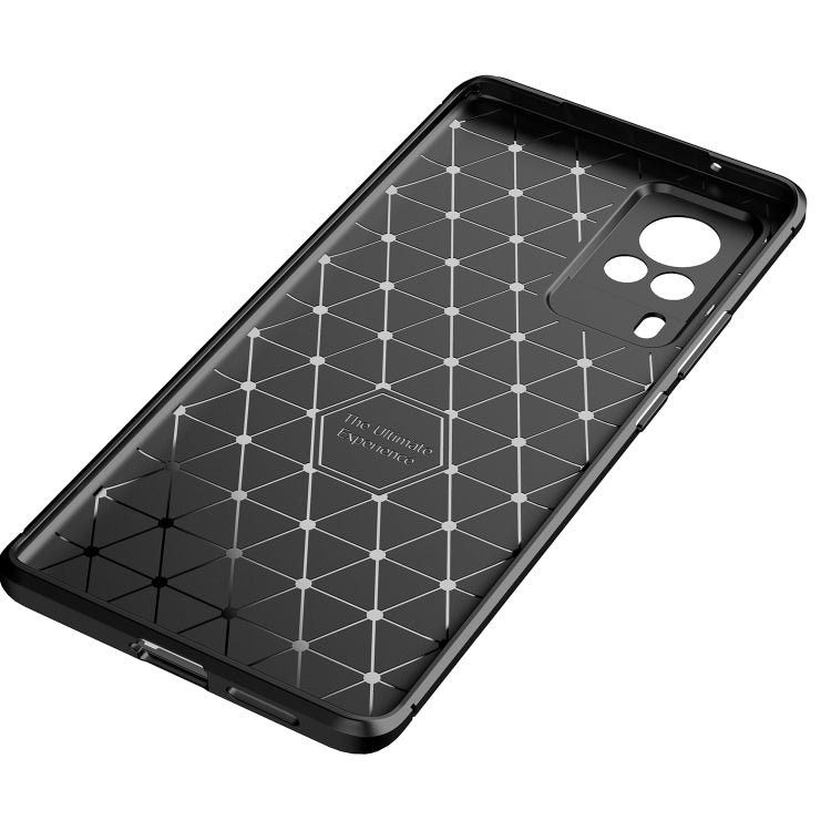 For vivo X60 Pro (Global Official Version) Carbon Fiber Texture Shockproof TPU Case