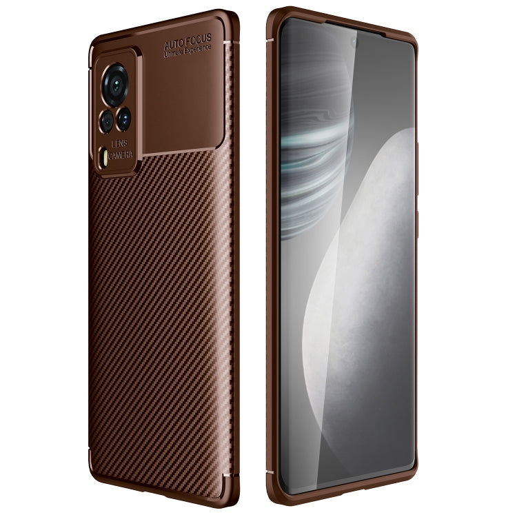 For vivo X60 Pro (Global Official Version) Carbon Fiber Texture Shockproof TPU Case