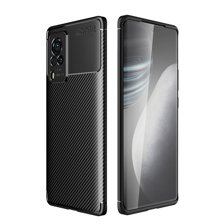 For vivo X60 Pro (Global Official Version) Carbon Fiber Texture Shockproof TPU Case