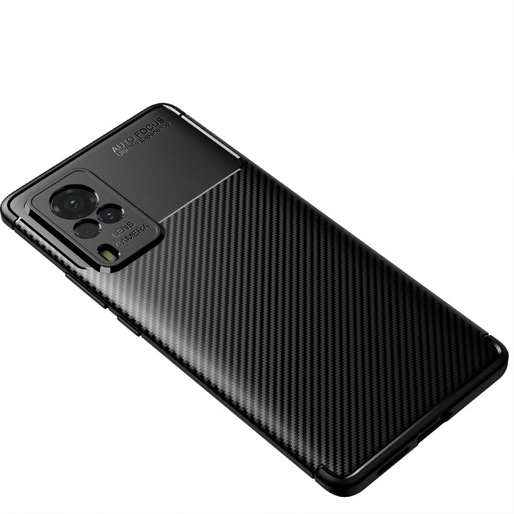 For vivo X60 Pro (Global Official Version) Carbon Fiber Texture Shockproof TPU Case