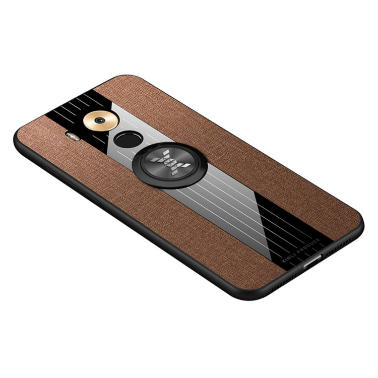 For Huawei Mate 8 XINLI Stitching Cloth Textue Shockproof TPU Protective Case with Ring Holder