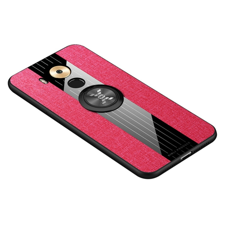 For Huawei Mate 8 XINLI Stitching Cloth Textue Shockproof TPU Protective Case with Ring Holder