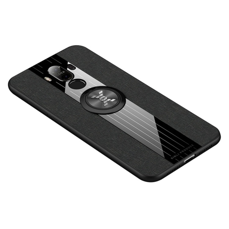 For Huawei Mate 9 XINLI Stitching Cloth Textue Shockproof TPU Protective Case with Ring Holder