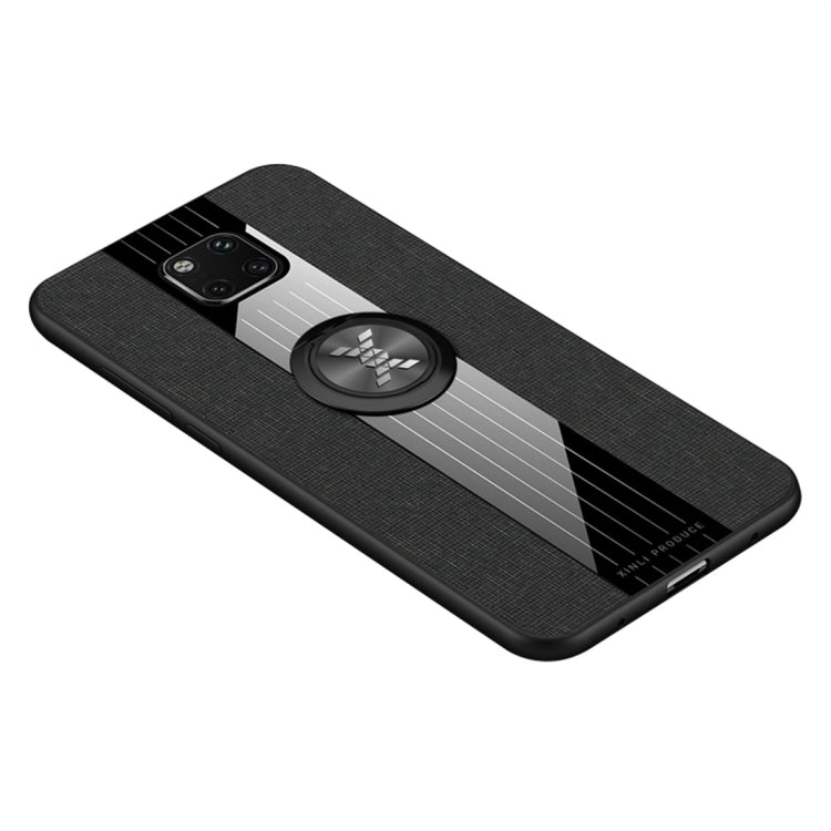 For Huawei Mate 20 Pro XINLI Stitching Cloth Textue Shockproof TPU Protective Case with Ring Holder