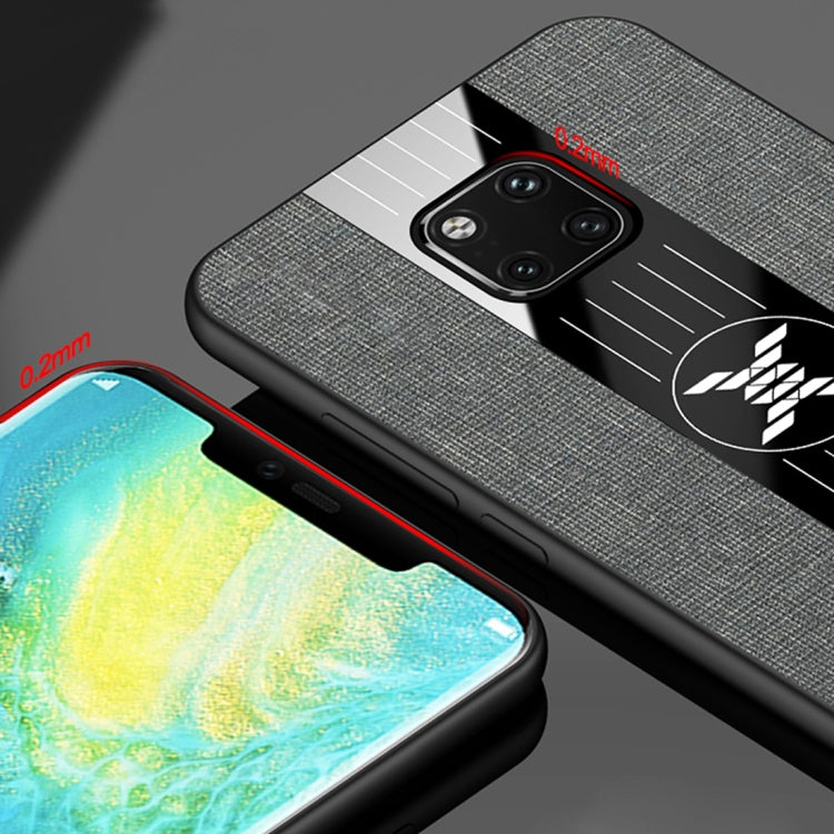 For Huawei Mate 20 Pro XINLI Stitching Cloth Textue Shockproof TPU Protective Case with Ring Holder