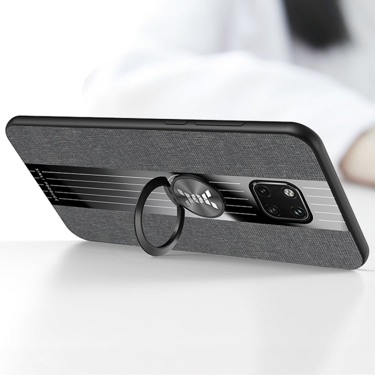 For Huawei Mate 20 Pro XINLI Stitching Cloth Textue Shockproof TPU Protective Case with Ring Holder
