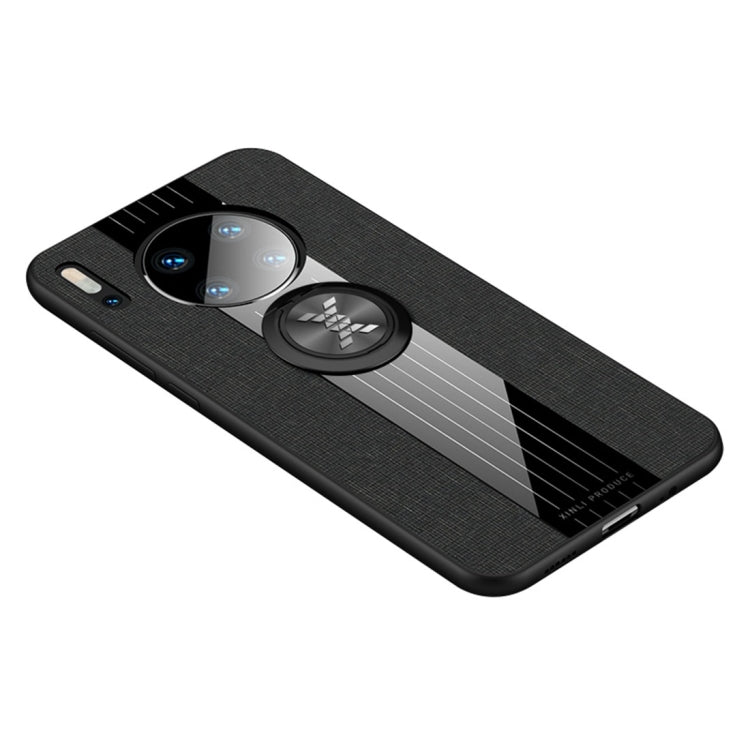 For Huawei Mate 30 XINLI Stitching Cloth Textue Shockproof TPU Protective Case with Ring Holder