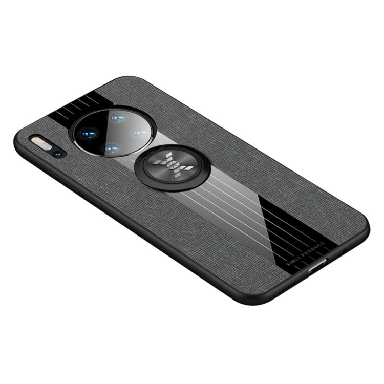 For Huawei Mate 30 XINLI Stitching Cloth Textue Shockproof TPU Protective Case with Ring Holder