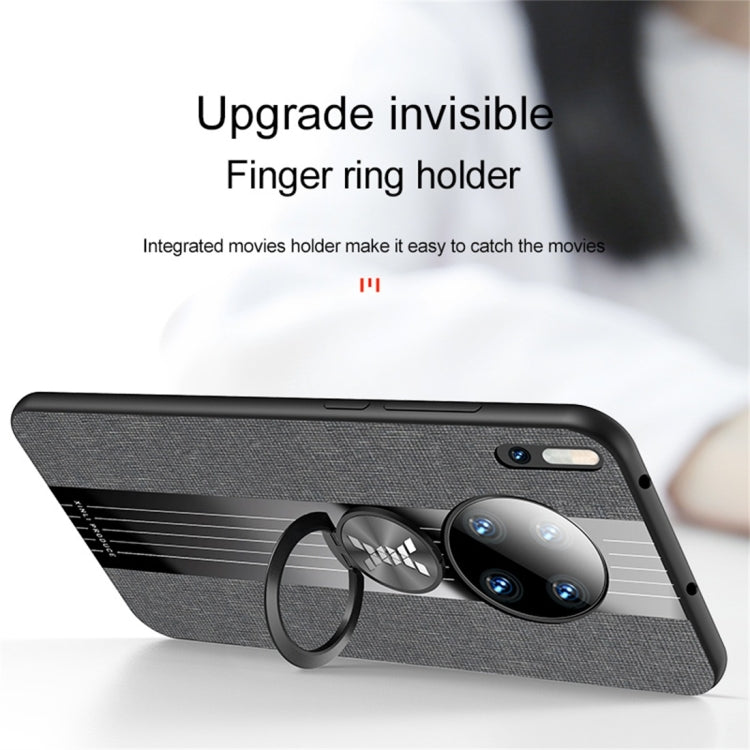 For Huawei Mate 30 XINLI Stitching Cloth Textue Shockproof TPU Protective Case with Ring Holder