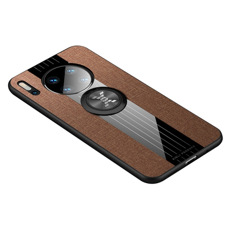For Huawei Mate 30 XINLI Stitching Cloth Textue Shockproof TPU Protective Case with Ring Holder