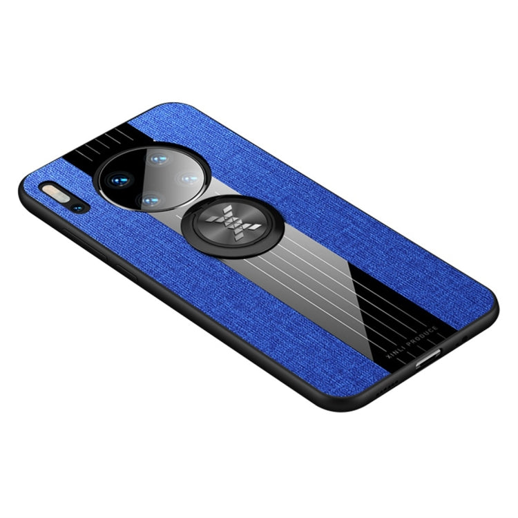 For Huawei Mate 30 XINLI Stitching Cloth Textue Shockproof TPU Protective Case with Ring Holder