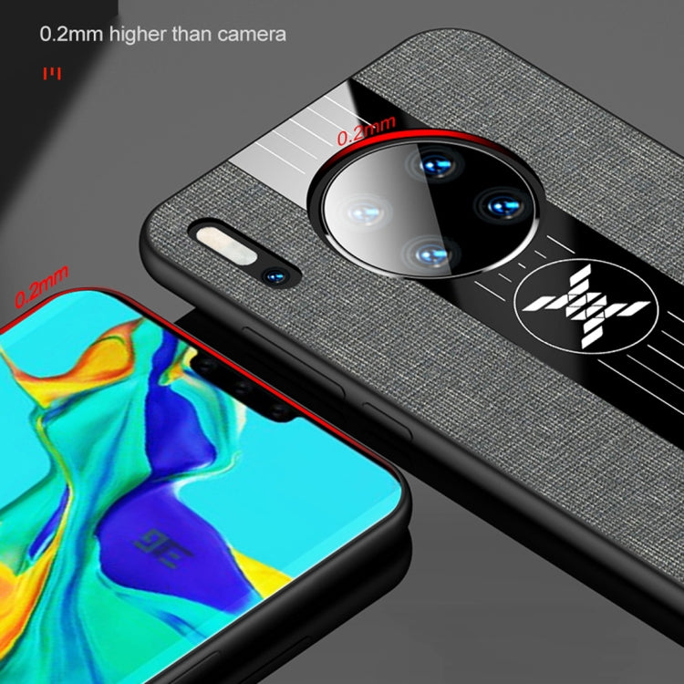 For Huawei Mate 30 XINLI Stitching Cloth Textue Shockproof TPU Protective Case with Ring Holder