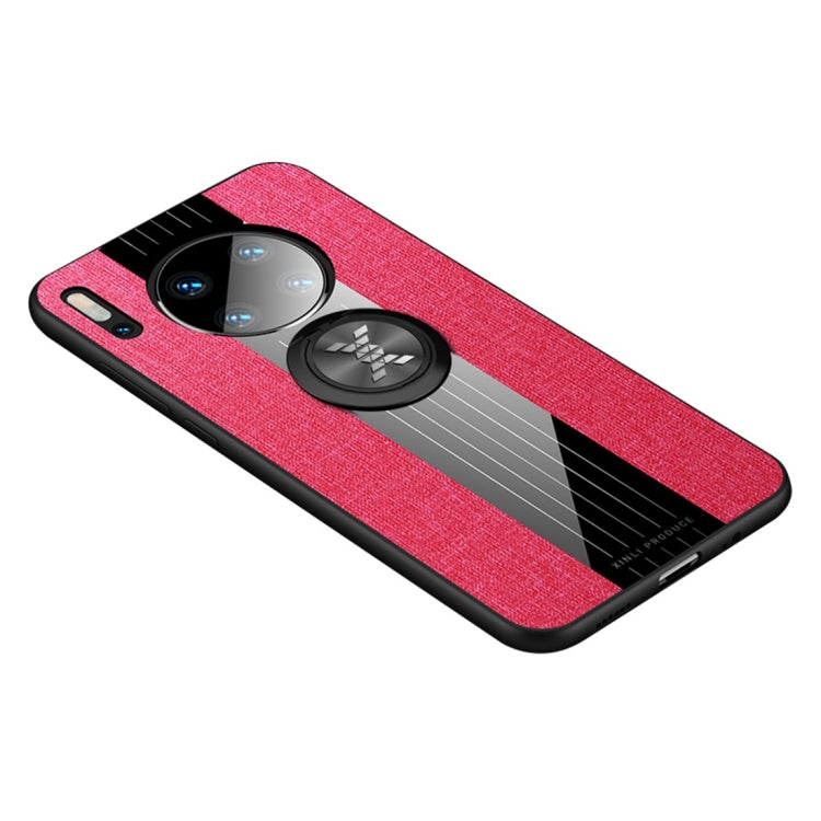 For Huawei Mate 30 XINLI Stitching Cloth Textue Shockproof TPU Protective Case with Ring Holder