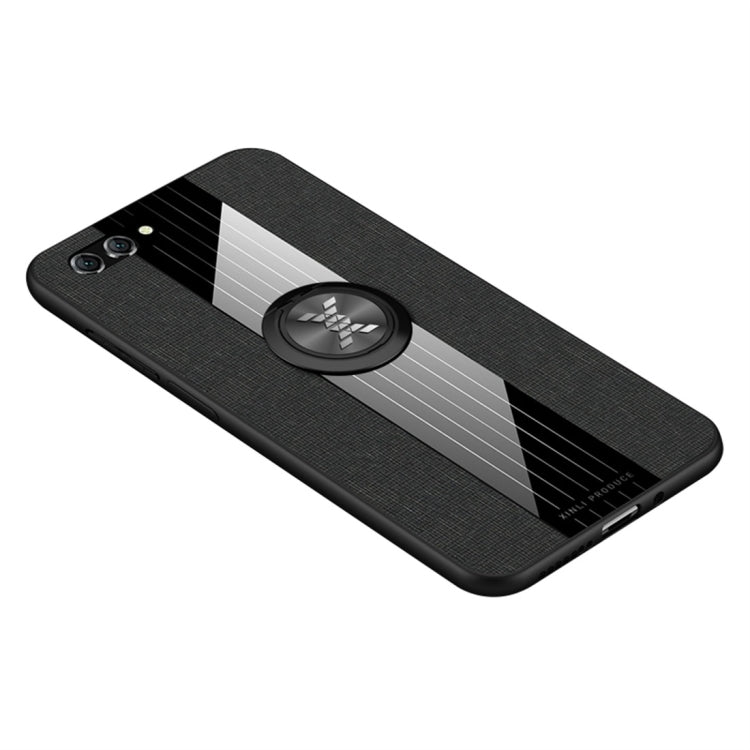 For Huawei nova 2s XINLI Stitching Cloth Textue Shockproof TPU Protective Case with Ring Holder