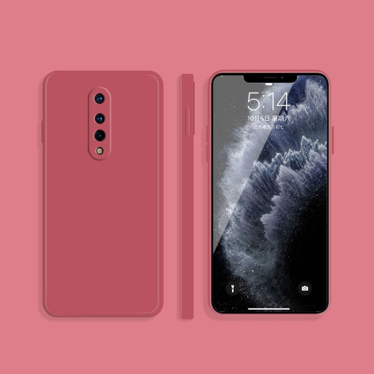 For OnePlus 8 Solid Color Imitation Liquid Silicone Straight Edge Dropproof Full Coverage Protective Case