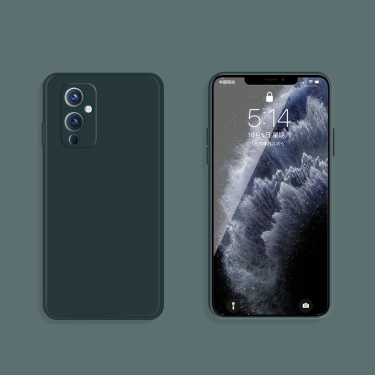 For OnePlus 9 Solid Color Imitation Liquid Silicone Straight Edge Dropproof Full Coverage Protective Case