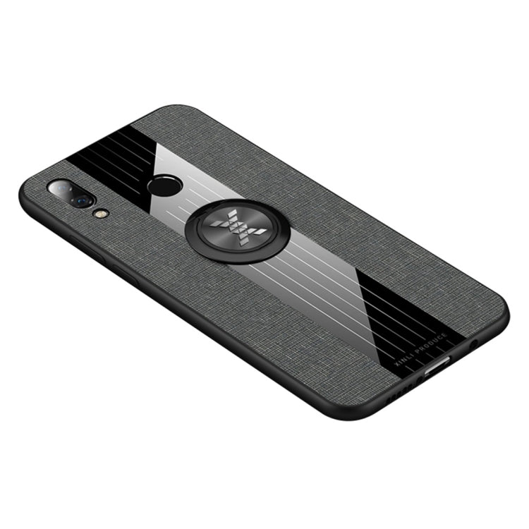 For Huawei nova 3i XINLI Stitching Cloth Textue Shockproof TPU Protective Case with Ring Holder