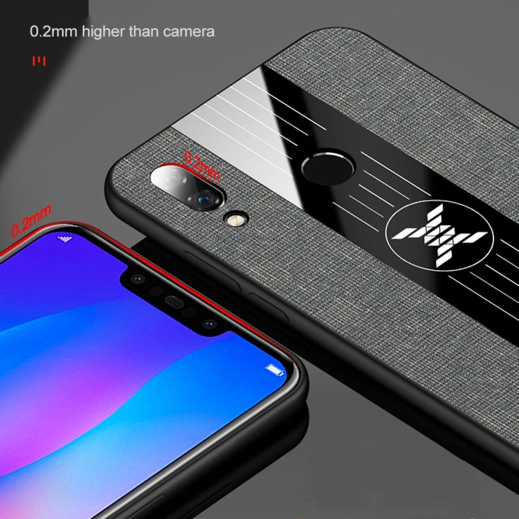 For Huawei nova 3i XINLI Stitching Cloth Textue Shockproof TPU Protective Case with Ring Holder
