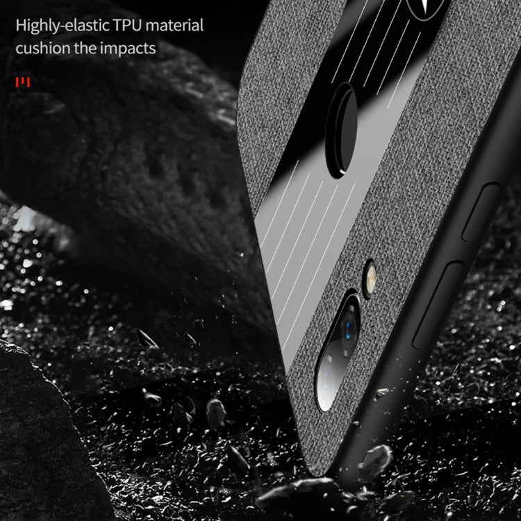 For Huawei nova 3i XINLI Stitching Cloth Textue Shockproof TPU Protective Case with Ring Holder