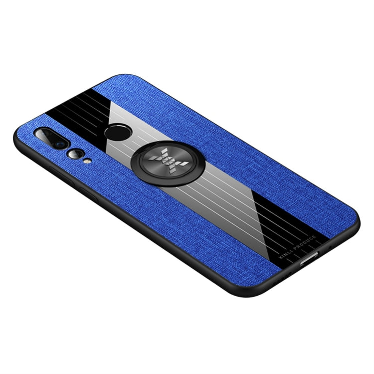 For Huawei nova 4 XINLI Stitching Cloth Textue Shockproof TPU Protective Case with Ring Holder