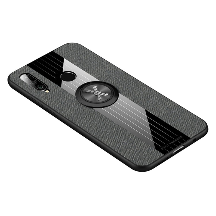For Huawei nova 4e XINLI Stitching Cloth Textue Shockproof TPU Protective Case with Ring Holder