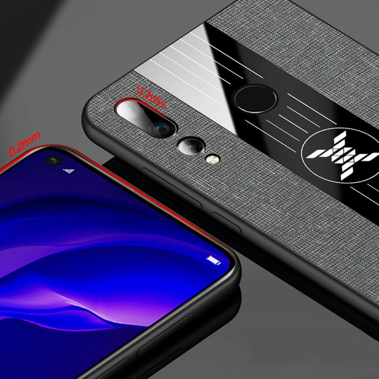 For Huawei nova 4e XINLI Stitching Cloth Textue Shockproof TPU Protective Case with Ring Holder
