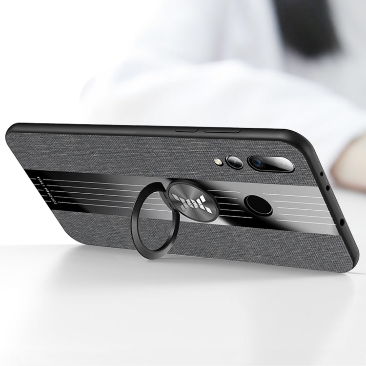 For Huawei nova 4e XINLI Stitching Cloth Textue Shockproof TPU Protective Case with Ring Holder