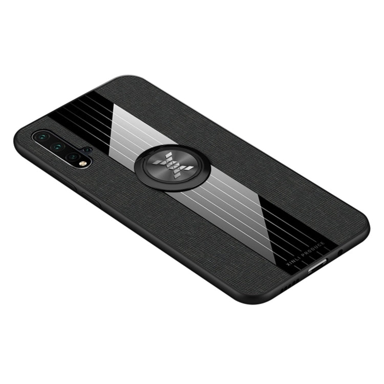 For Huawei nova 5 XINLI Stitching Cloth Textue Shockproof TPU Protective Case with Ring Holder