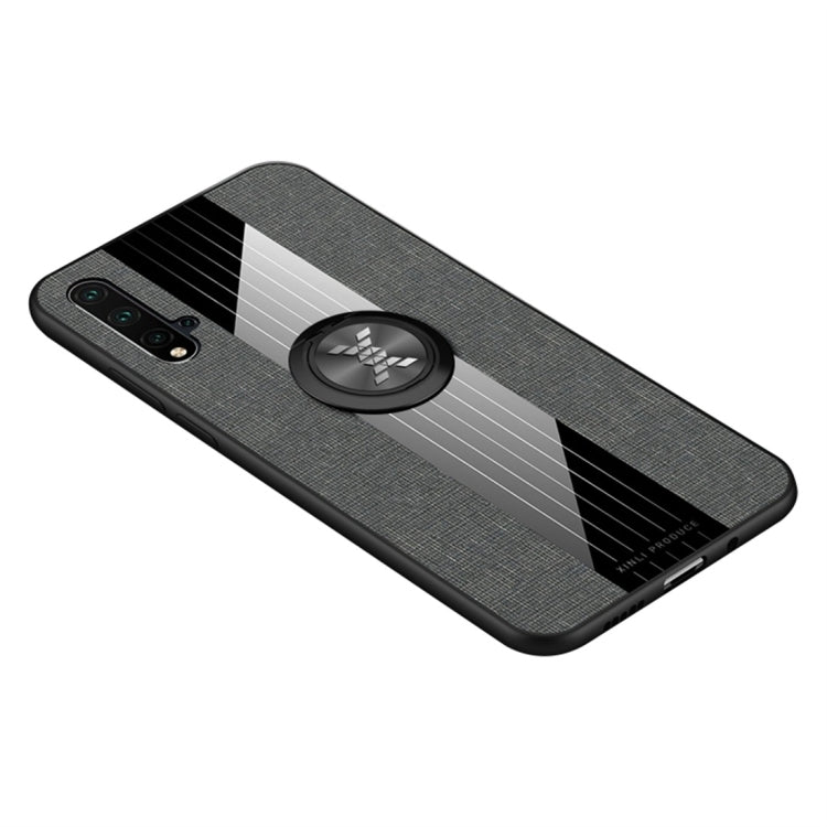 For Huawei nova 5 XINLI Stitching Cloth Textue Shockproof TPU Protective Case with Ring Holder