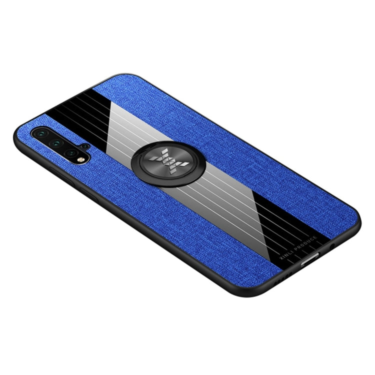 For Huawei nova 5 XINLI Stitching Cloth Textue Shockproof TPU Protective Case with Ring Holder