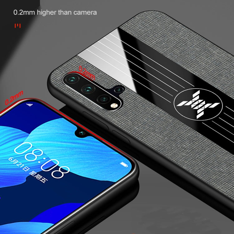 For Huawei nova 5 XINLI Stitching Cloth Textue Shockproof TPU Protective Case with Ring Holder